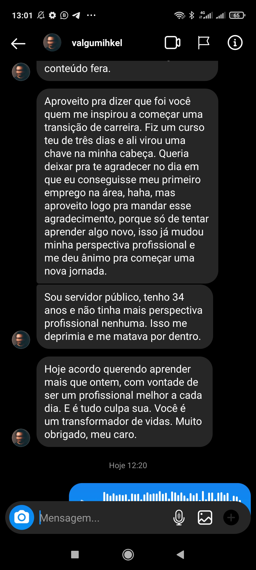 Depoimento aluno N8N