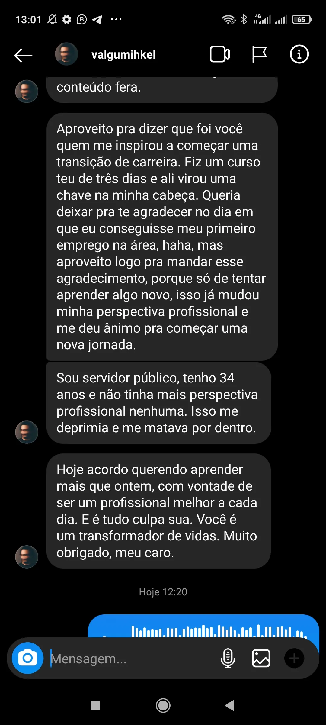Depoimento aluno N8N