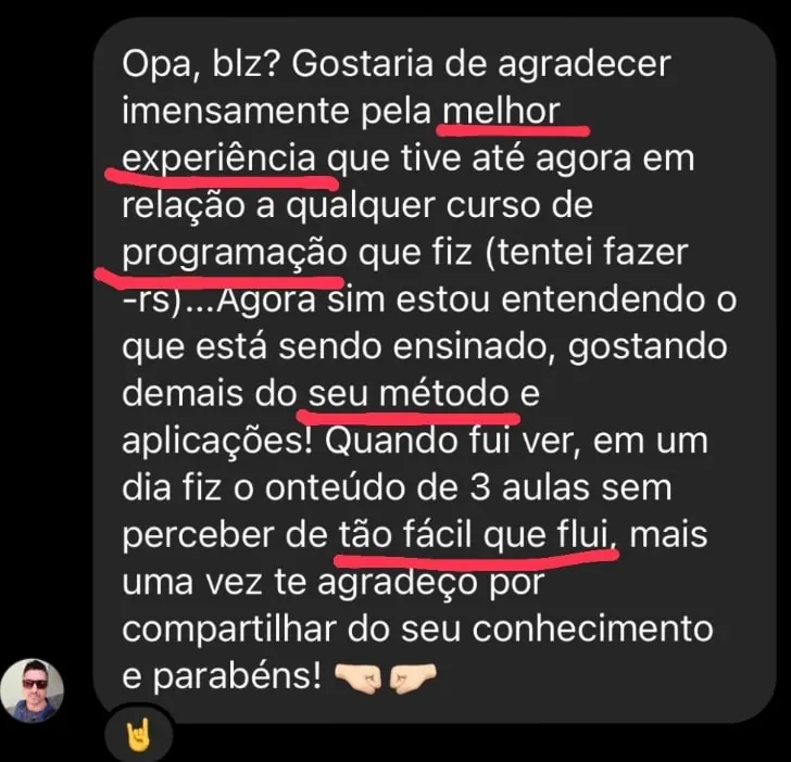 Aluno destaque da comunidade OneBitCode